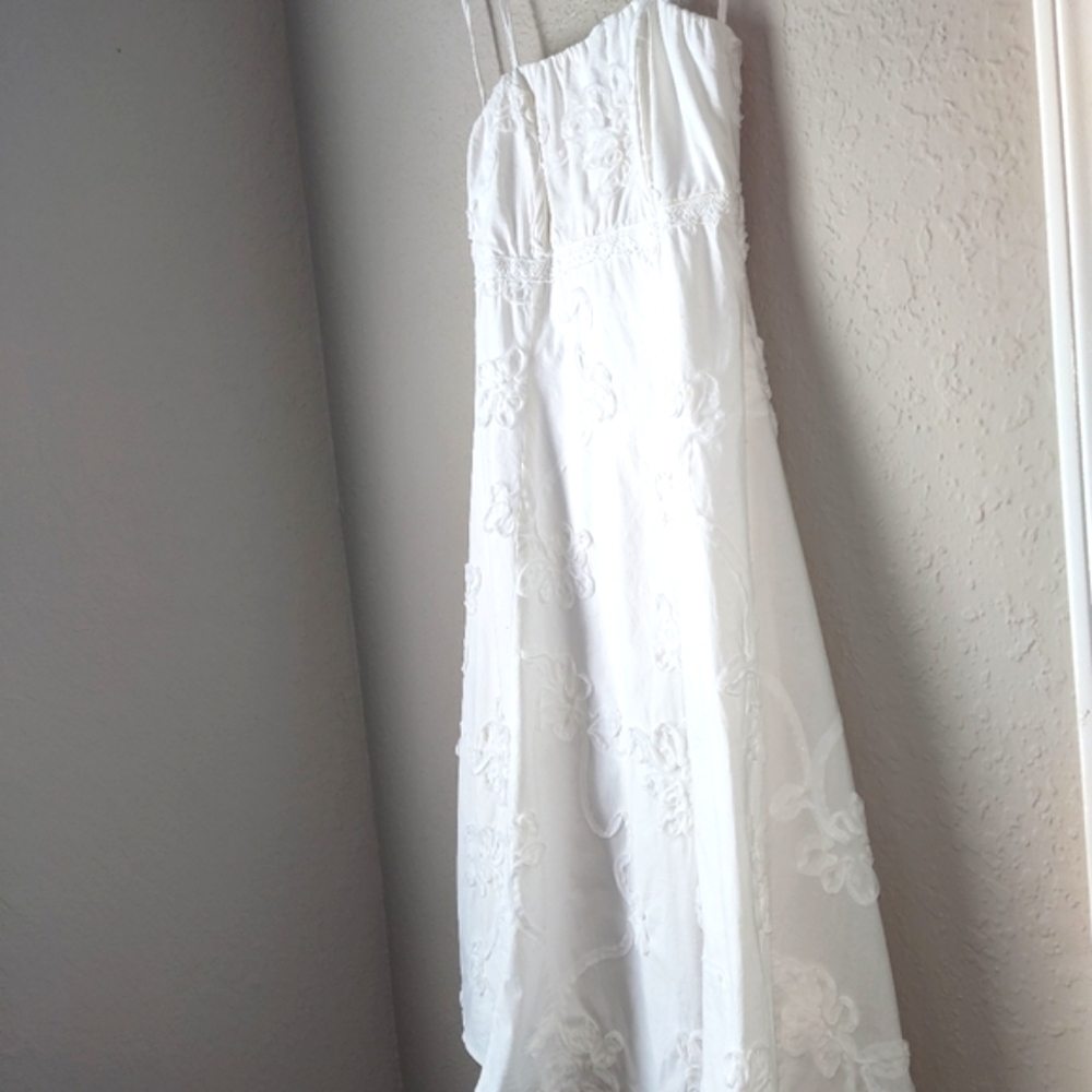 Rabbit Rabbit Rabbit Off White Strapless Dress with Floral Ribbons Size 6 - Picture 4 of 10